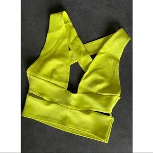 Lime Green Criss Cross Crop Top